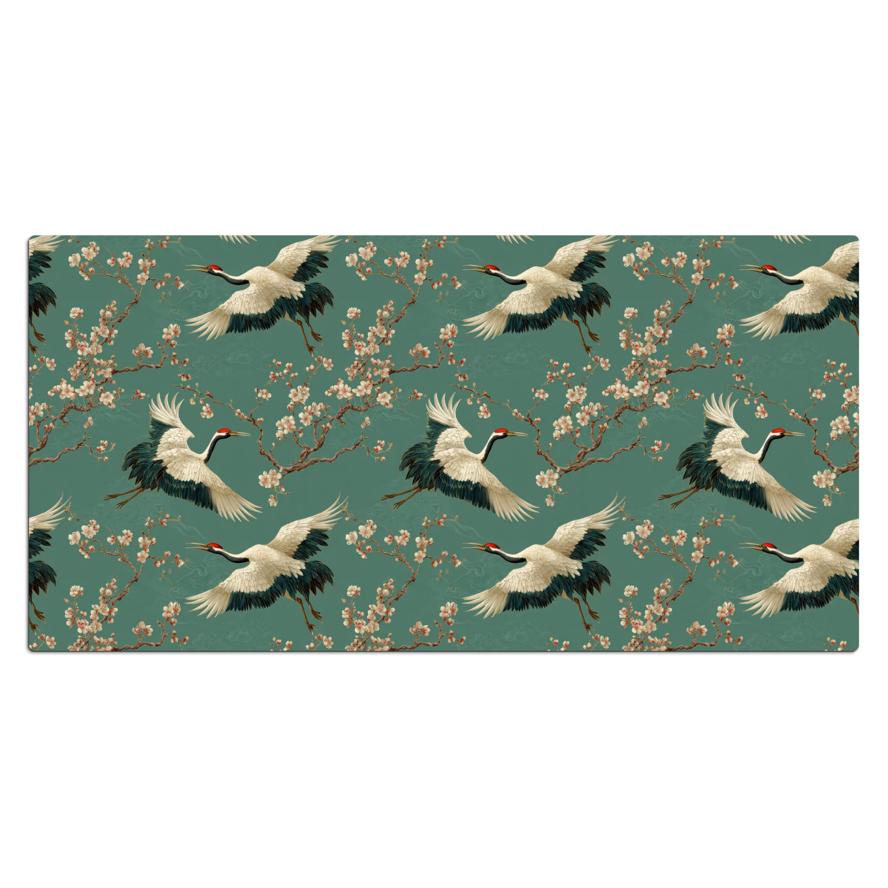 MuchoWow Gaming Mauspad Kirschblüte - Umstandsblumen - Grün (1-St), Gaming Mauspad XXL, Schreibtischunterlage, Desk Mat Groß, 80x40 cm