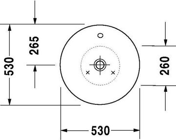 Duravit Einbauwaschbecken Duravit Aufsatzbecken STARCK 1 m ÜL o HL