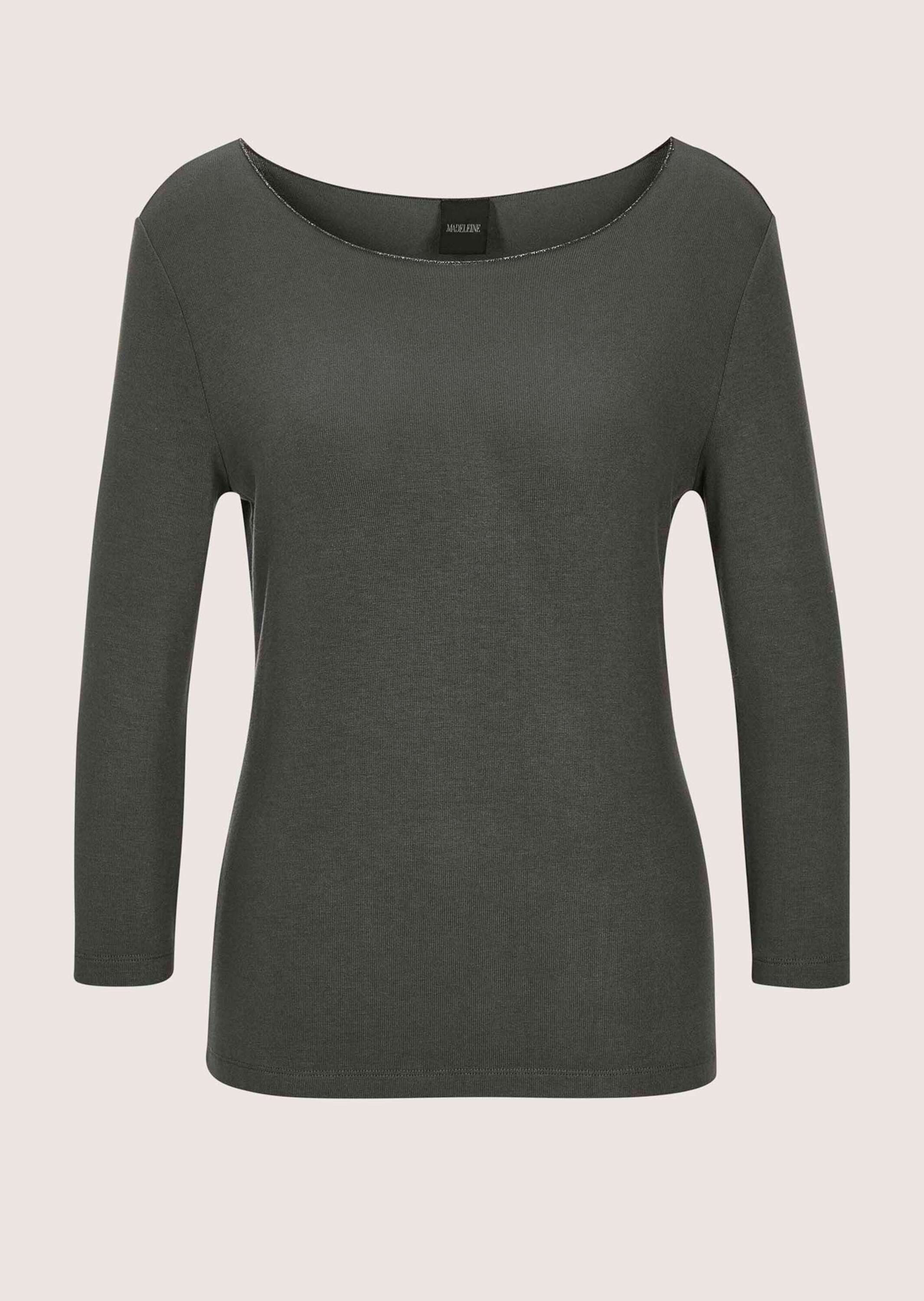 3/4-Arm-Shirt Elegantes Glanzshirt mit Viskose-Stretch