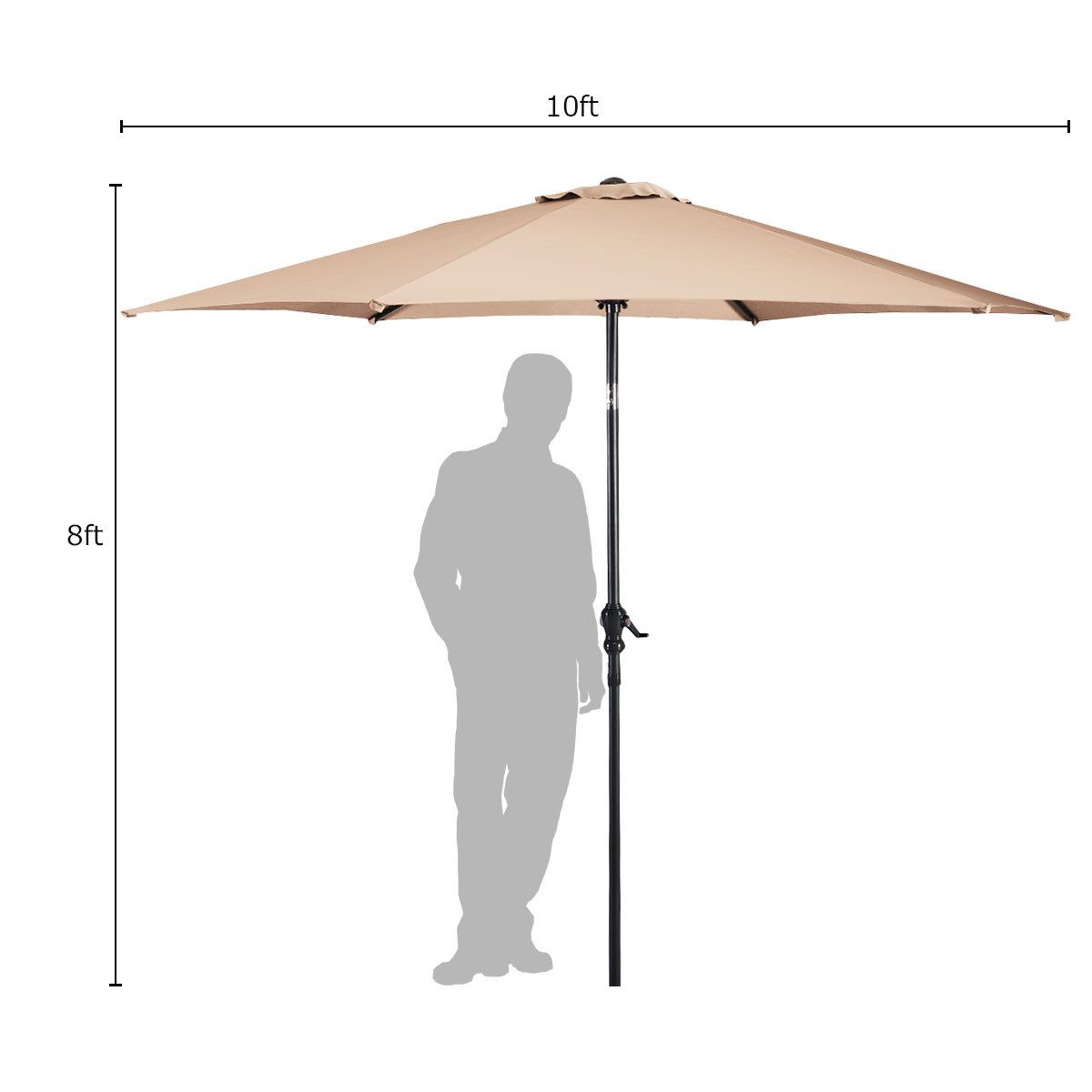 COSTWAY Sonnenschirm Gartenschirm, LxB: 300,00x300,00 cm, günstig online kaufen