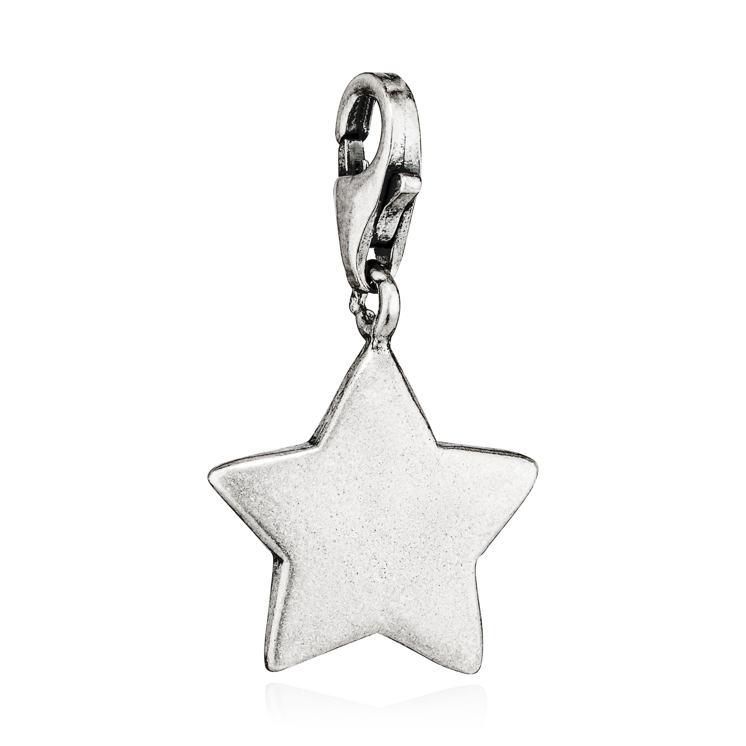 Kettenanhänger Stern 925 Silber antik 14x14mm Amulett Talisman