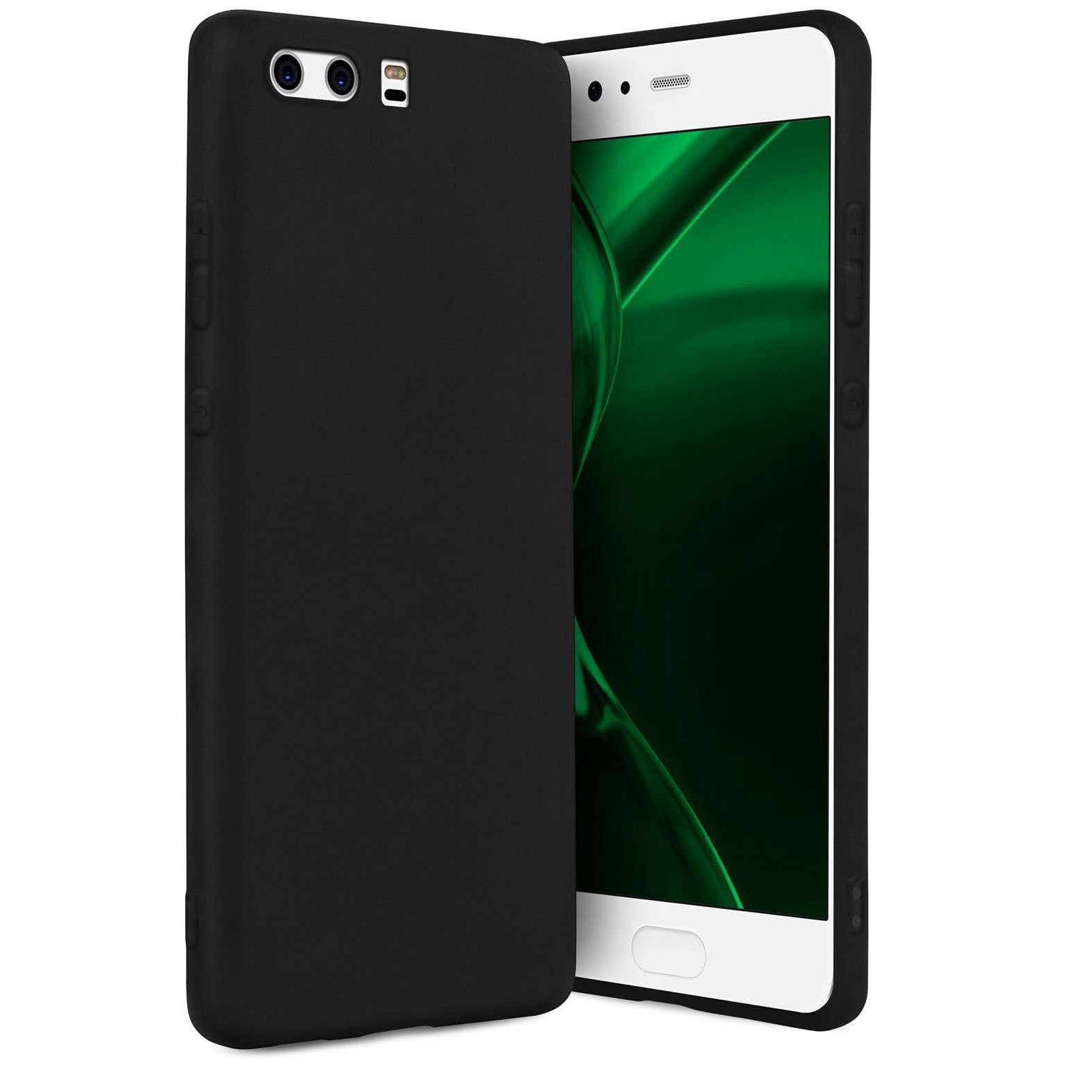 ONEFLOW Handyhülle für Huawei P10 Plus Hülle Dünn SlimShield Pro Schwarz 5,5 Zoll, Backcover TPU Case Handyhülle minimalistisch Schutzhülle Erhöhter Rand