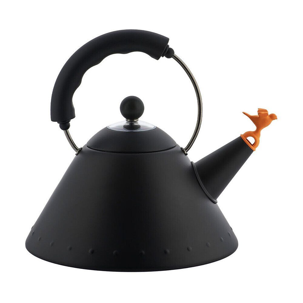 Alessi Geschirr-Set Wasserkessel 9093 BB 2,0 l Michael Graves schwarz, Edelstahl, Kunststoff