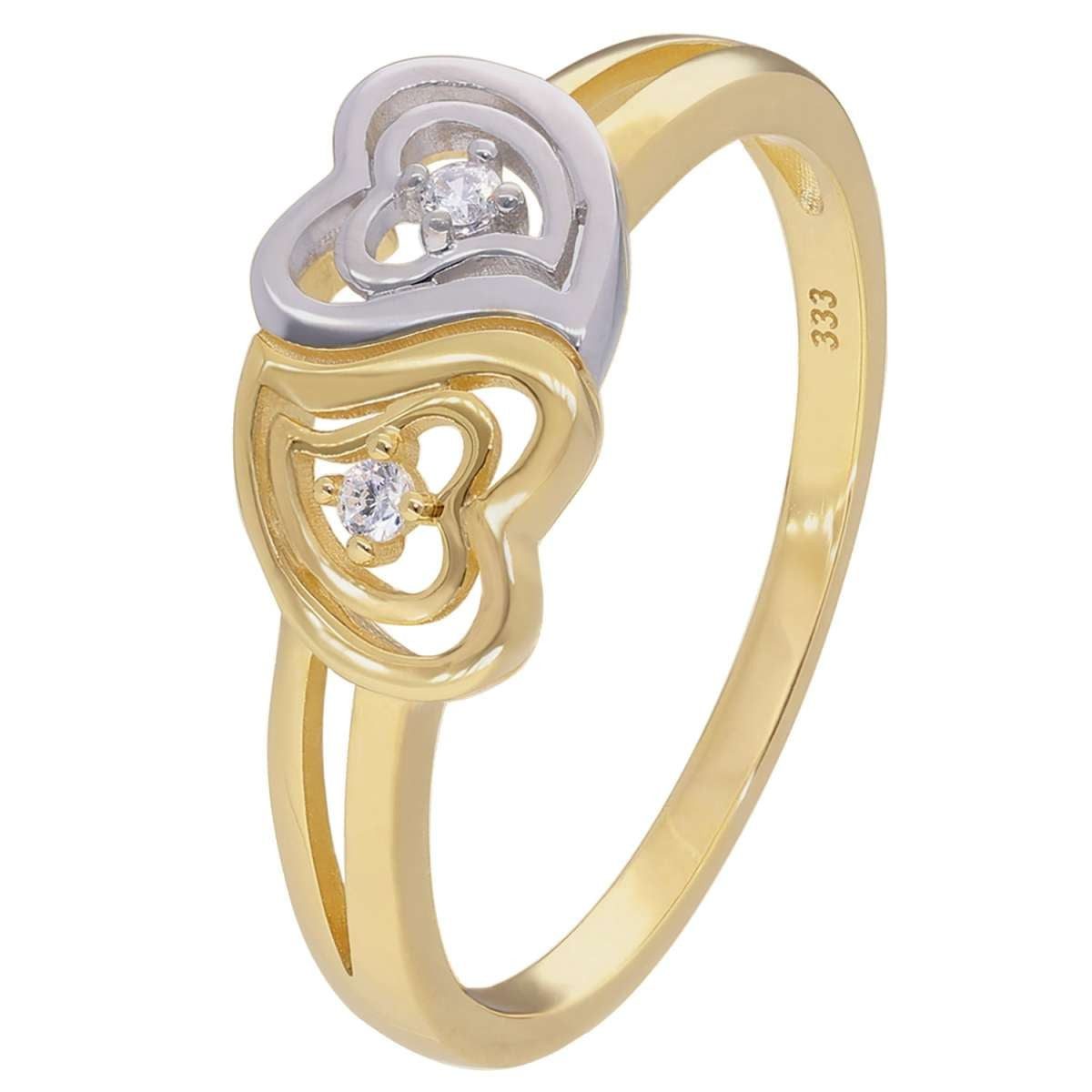 Glizz Goldring GL8358, Damenring Gold 333/8K Bicolor
