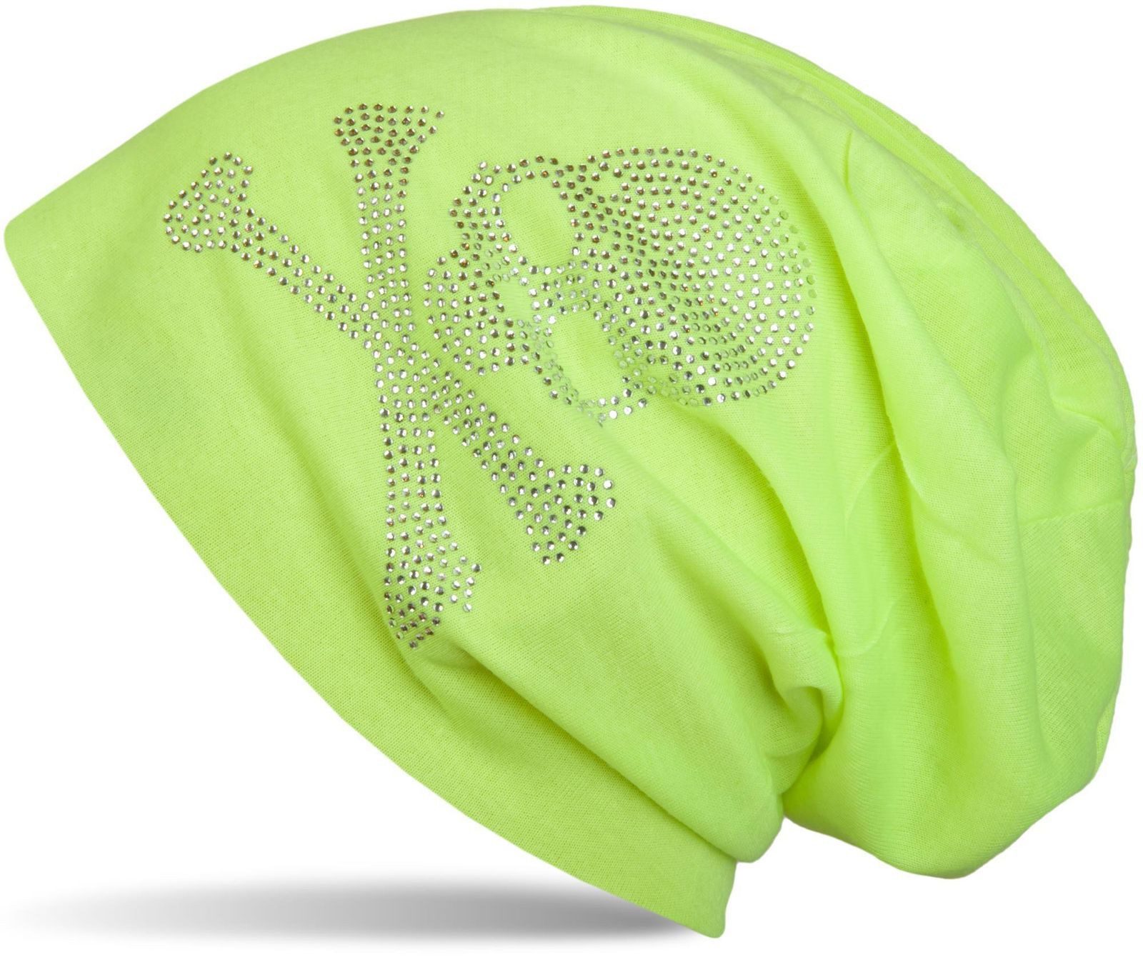 Beanie Beanie mit Strass Totenkopf