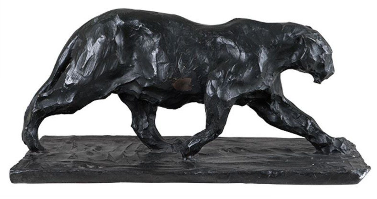 Casa Padrino Dekofigur Designer Bronzefigur Jaguar 47 x 22 x H. 23 cm - Edel & Prunkvoll