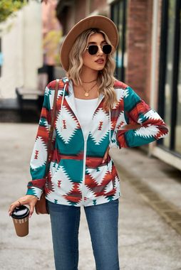 KIKI Kapuzenpullover Herbst Damen Sweatshirt Jacke mit Taschen