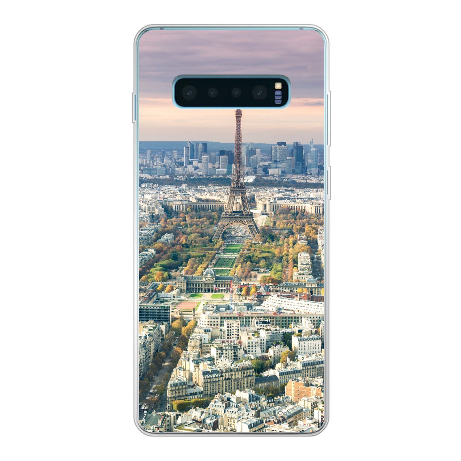 MuchoWow Handyhülle für Samsung Galaxy S10 Lite Paris - Eiffelturm - Stadt, Phone Case, Silikon, Schutzhülle Dünn