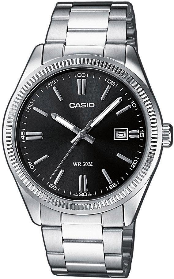 Casio Collection Quarzuhr MTP-1302PD-1A1VEF, Armbanduhr, Herrenuhr, Damenuhr, analog, Datum, Neo-Display