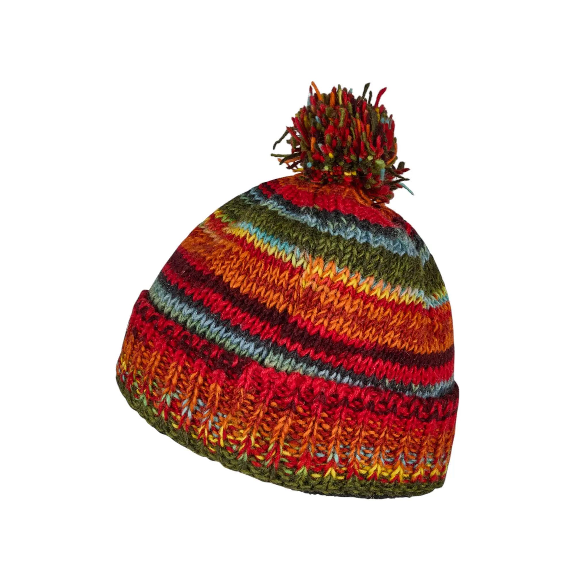 THC Natural Line Bommelmütze THC Schafwoll Pudelmütze 616 bunt (1 Stück, 1-St., 1 Stück) Innenfutter: Fleece