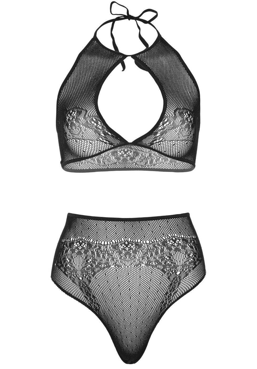 Leg Avenue Set: Bügelloser BH Top und High Waist Slip - schwarz (2-tlg) transparent