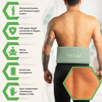 BACKLAxx® Massagegerät Akupressur Lendengürtel, Lendengurt, Akupressur Gürtel gegen Rückenschmerzen, Intensitätsregulierung durch Klettverschluss