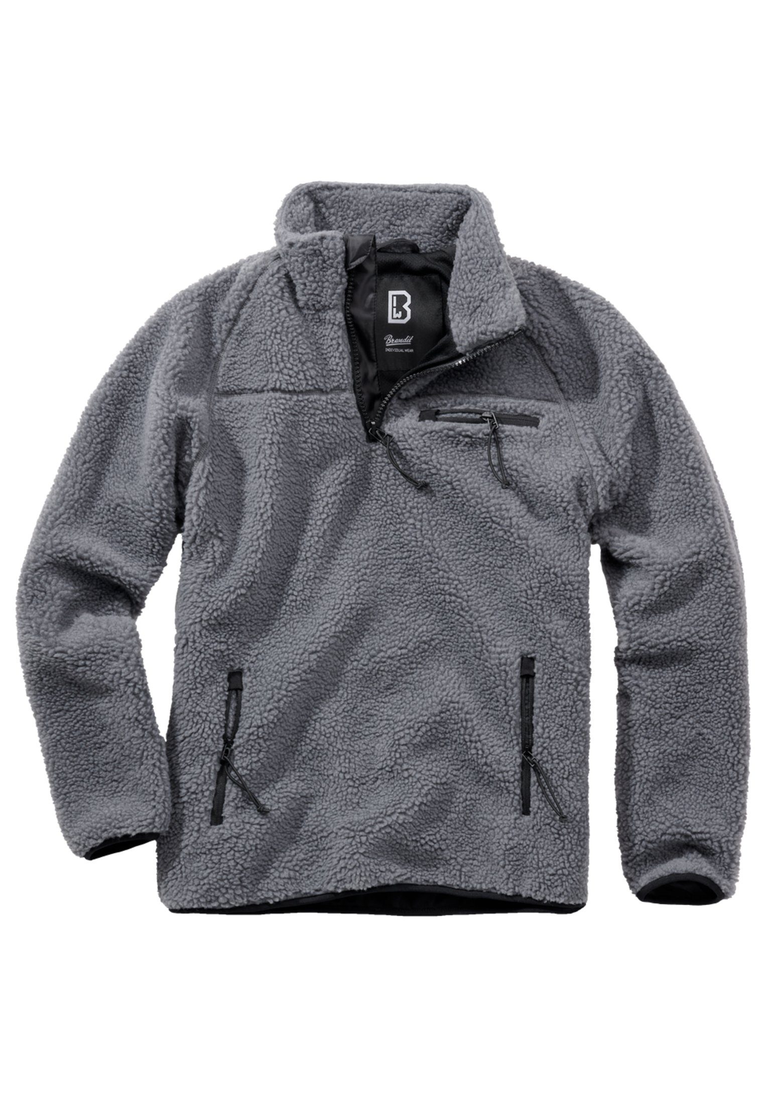 Brandit Sweatjacke anthracite (1-tlg) Teddyfleece Troyer Herren