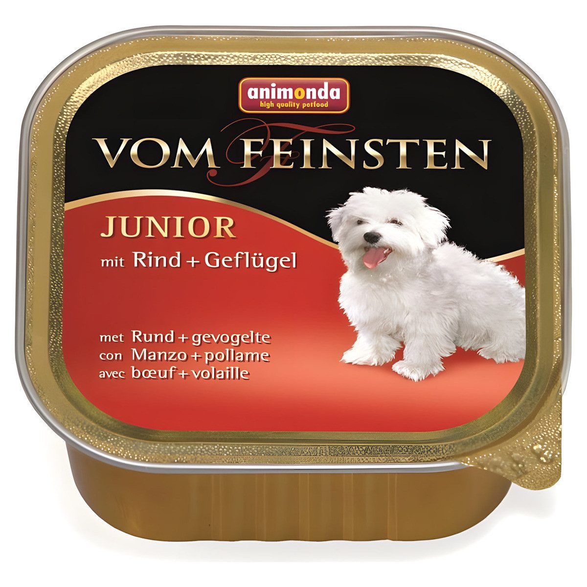 Animonda vom Feinsten Junior mit Rind + Geflügel 150 g - 22 Stück, Nassfutter für: Hund