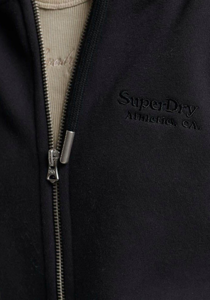 HOODIE ZIP LOGO Kapuzensweatjacke Black Superdry ESSENTIAL