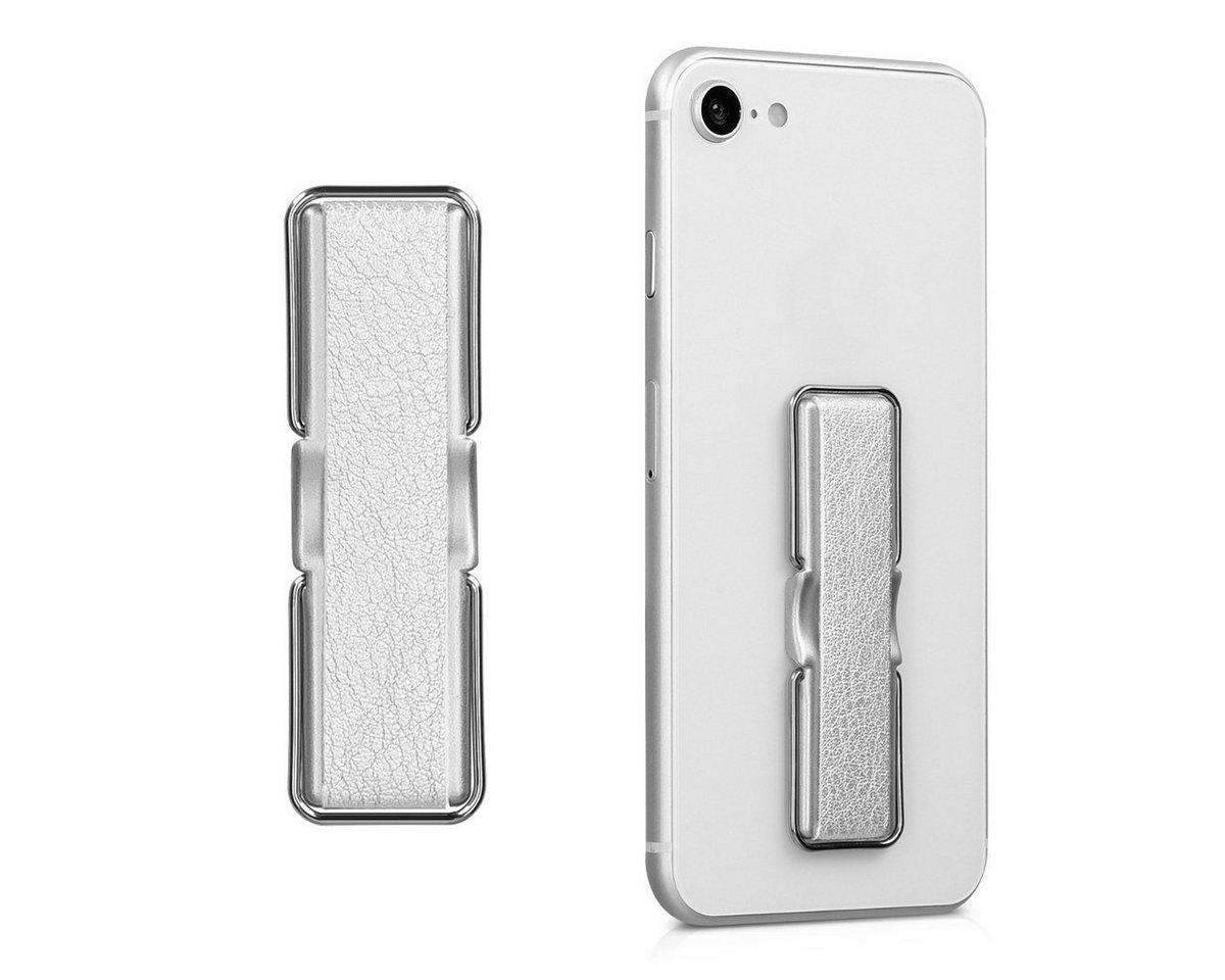 kwmobile Popsockets Smartphone Fingerhalter mit Ständer - selbstklebend, (1-tlg., Fingerhalter mit Ständer im Leder Design)