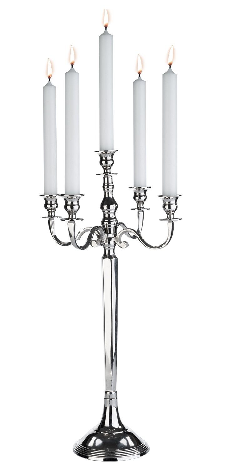 BOLTZE GRUPPE GmbH Kerzenleuchter VICTORI, H 65 cm, Silbergrau, Aluminium, für 5 Stabkerzen. € 41,90