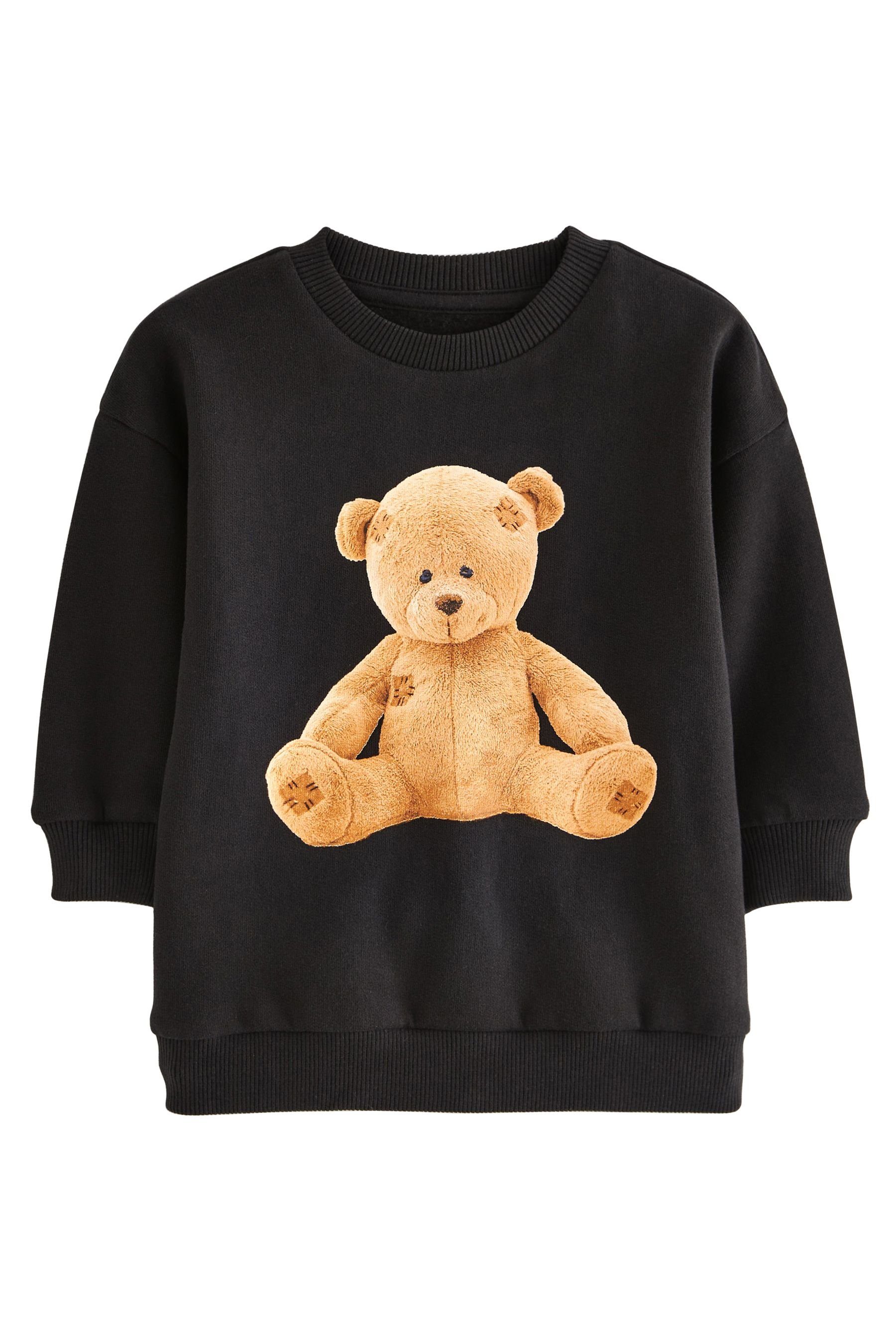 Next Sweatshirt Rundhals-Sweatshirt mit Figur (1-tlg) Black Photographic Bear