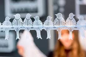 Stickereien Plauen Scheibengardine Spatzen (1 St), Stangendurchzug, halbtransparent