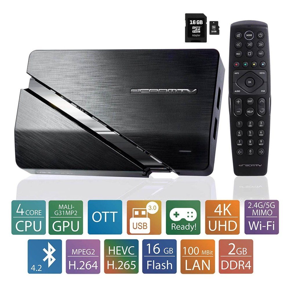 DreamTV Streaming-Box Mini Ultra SD-Karte GB mit 16 HD