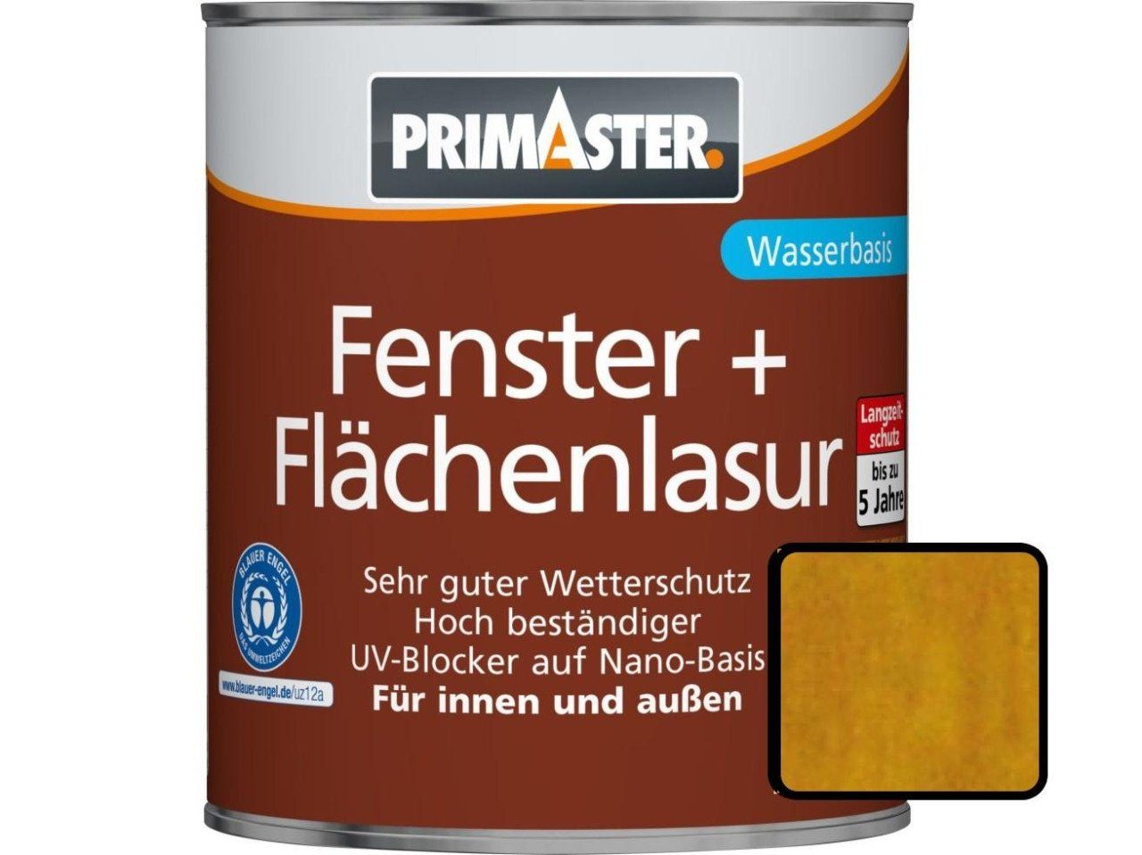 Verkaufskunde Primaster Lasur Primaster Fenster und kiefer 2,5 L Flächenlasur