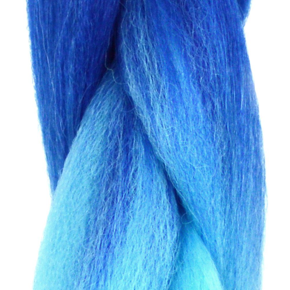 3er 2-farbig Blau-Hellblau Braids Kunsthaar-Extension Jumbo Pack 42-BY Zöpfe MyBraids Flechthaar im YOUR BRAIDS!