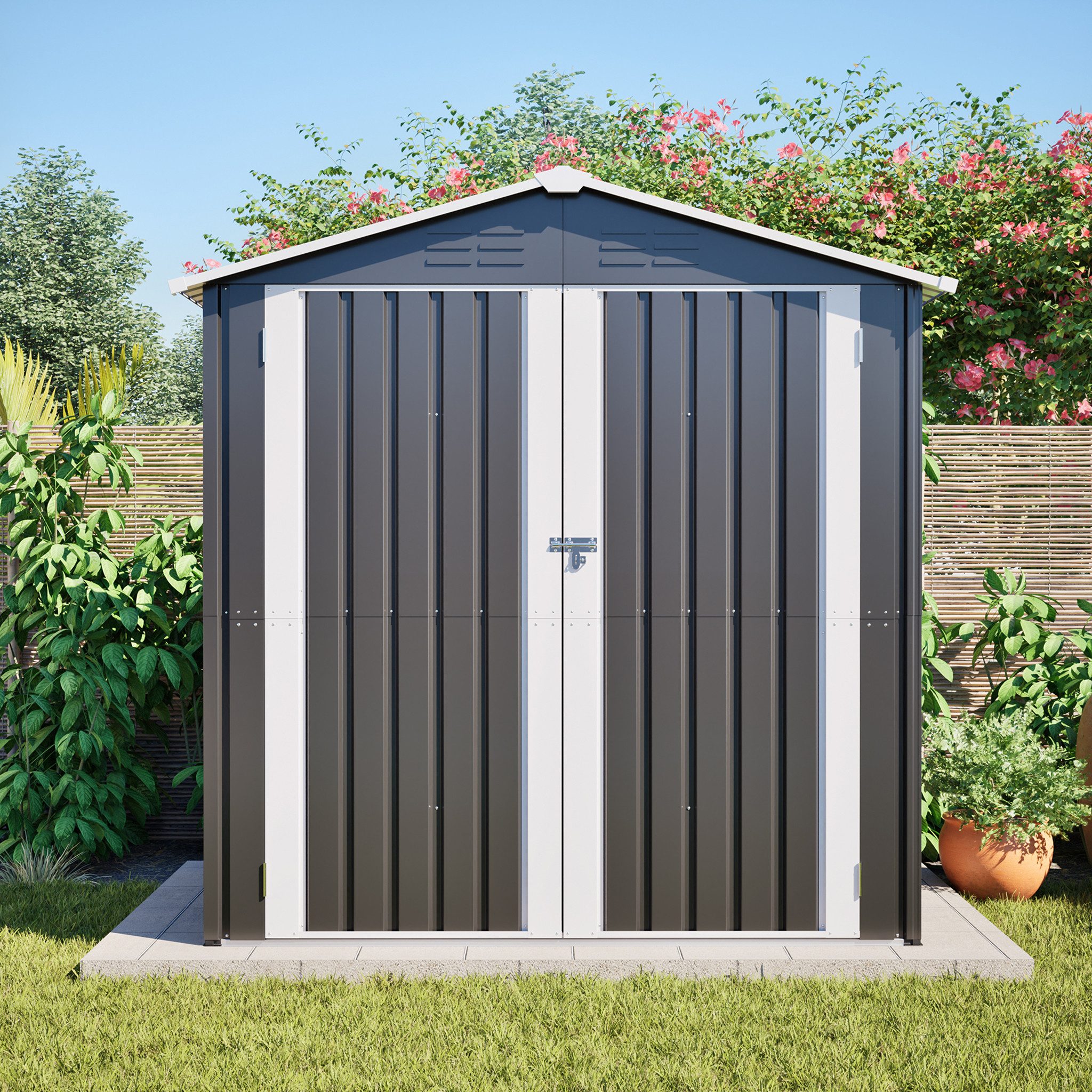 BlingBin Garten-Geräteschrank Gerätehaus, Metall-Geräteschuppen mit Belüftu günstig online kaufen