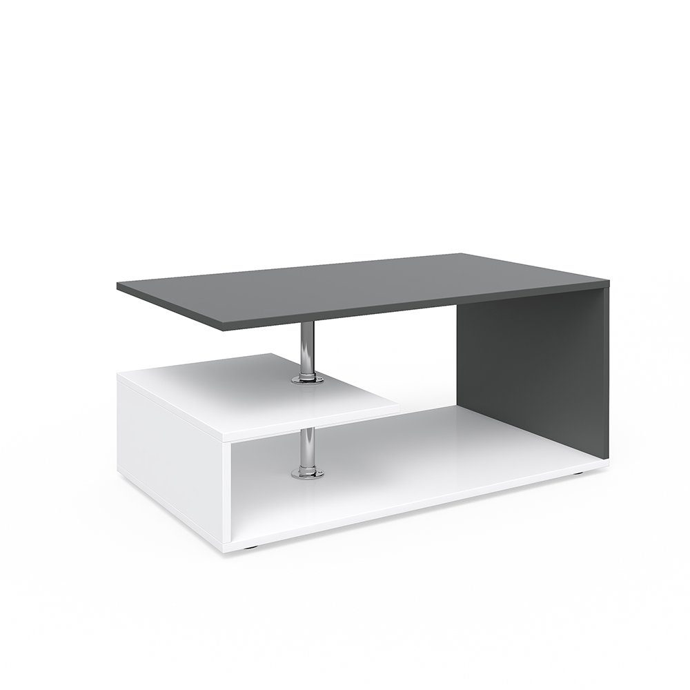 Vicco Couchtisch Guillermo, Weiß/Anthrazit, 91 x 52,6 cm günstig online kaufen