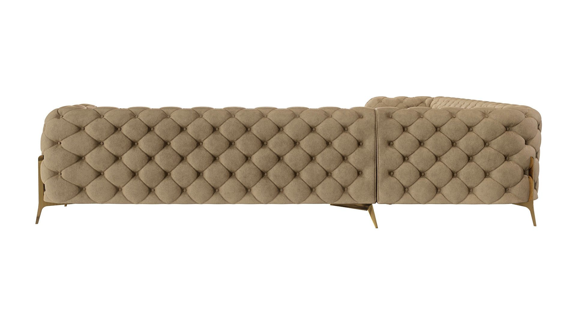 S-Style Möbel Ecksofa Ashley, Chesterfield mit Goldenen Metall Füßen, mit W günstig online kaufen