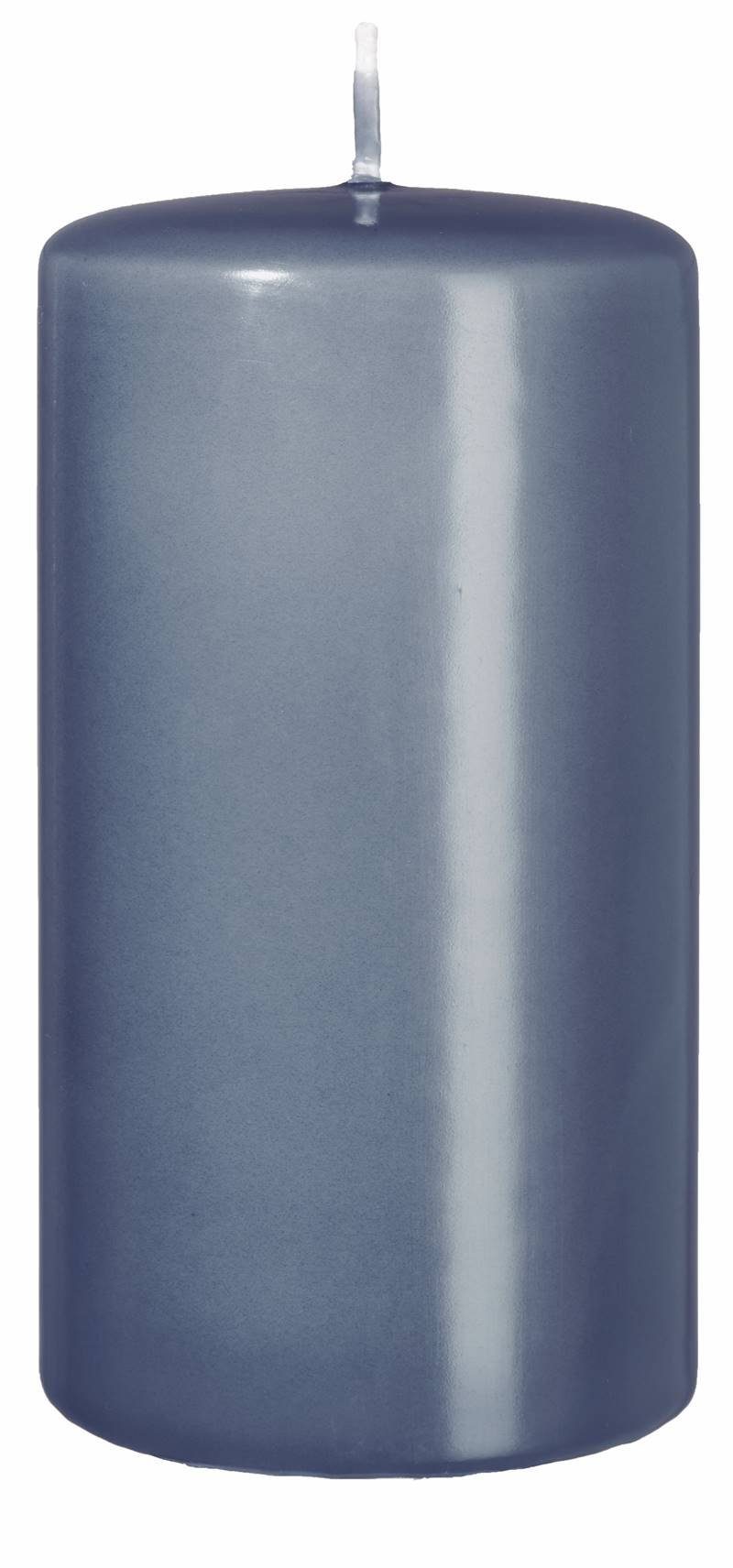 Kopschitz Kerzen Stumpenkerze Flachkopf-Stumpenkerzen Pacific Blau Grau 120 x Ø 60 mm, 4 Stück