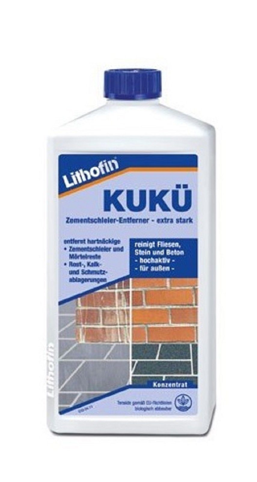 Lithofin KUKÜ Zementschleierentferner 1 Liter Naturstein-Reiniger