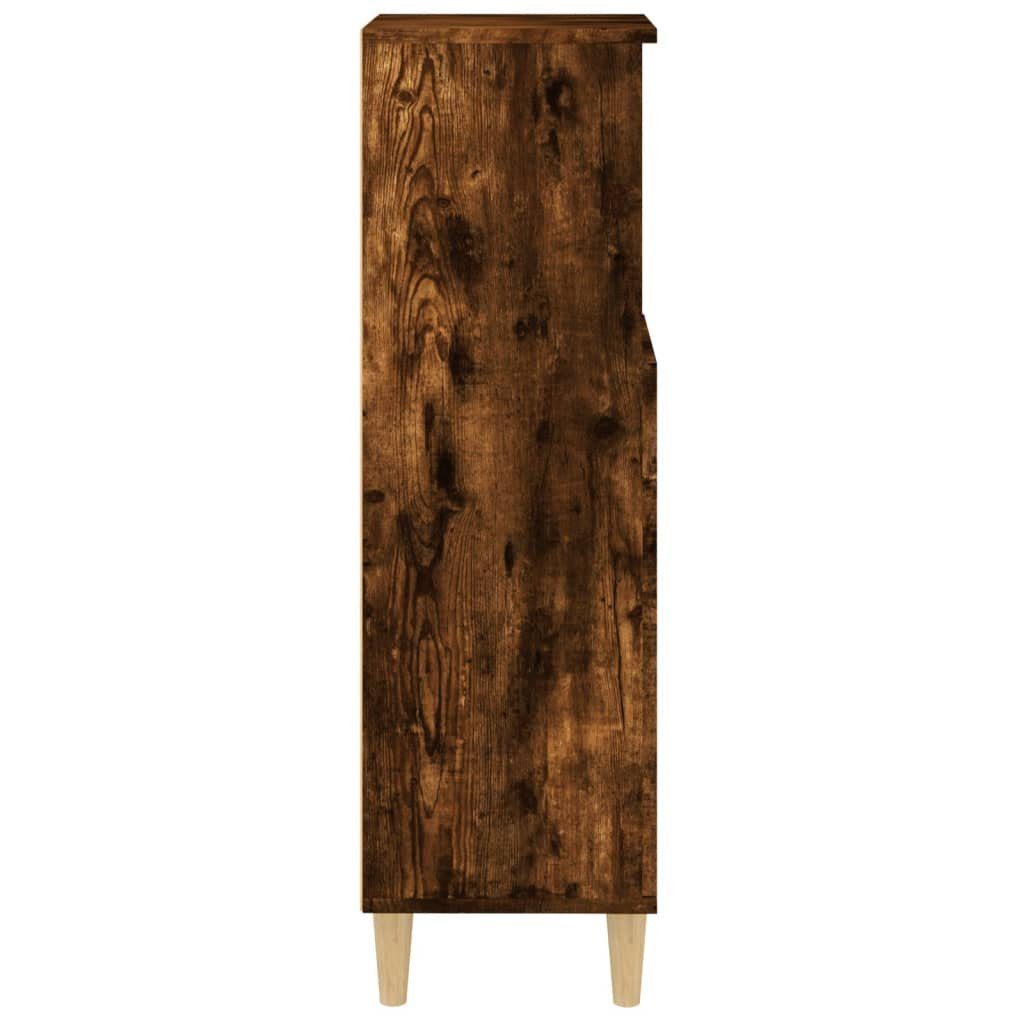 Holzwerkstoff, Badezimmer-Set cm 30x30x100 vidaXL Badschrank Räuchereiche (1-St)