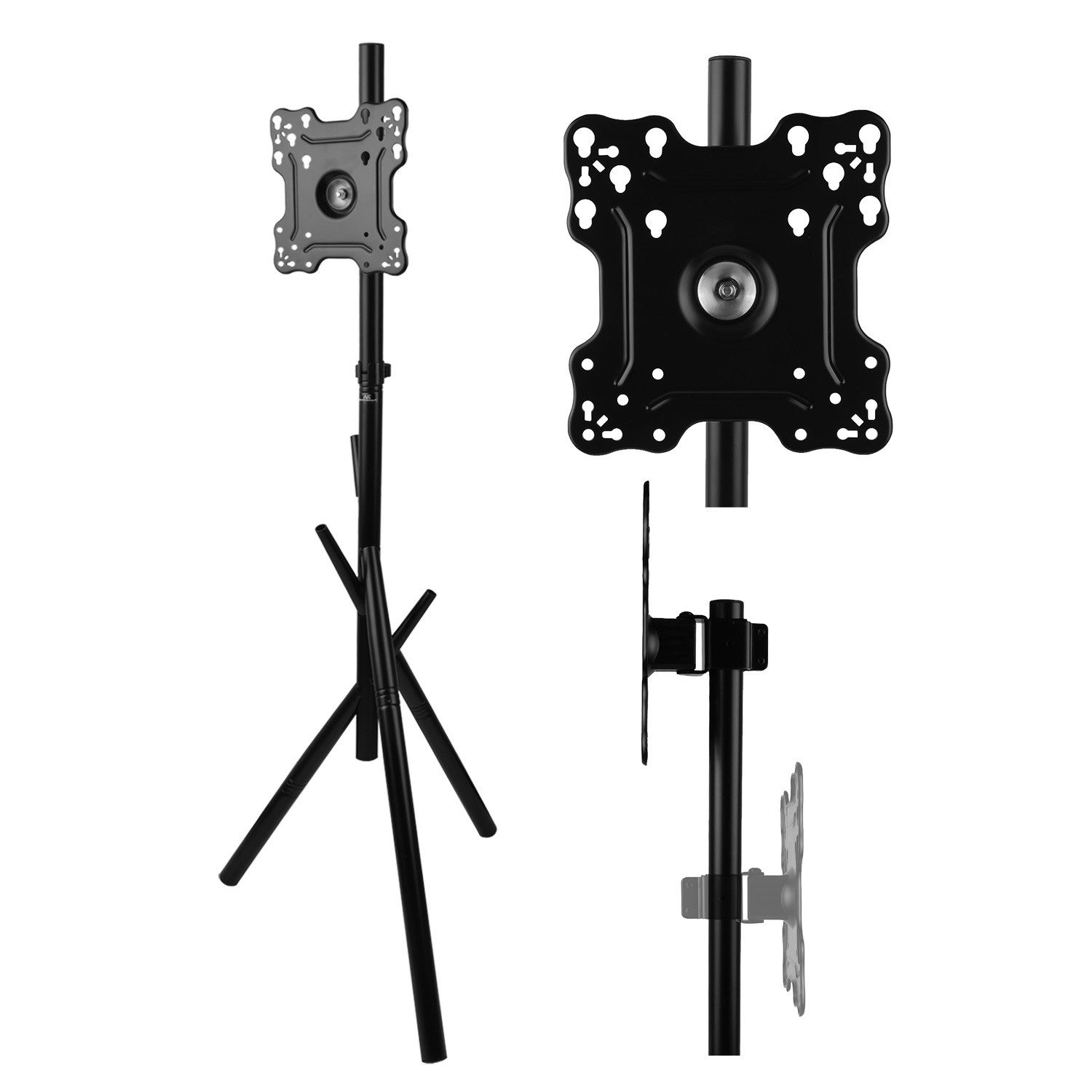 Maclean TV-Ständer MC-181 Bodenständer für Fernseher 27–55 60 kg, (bis 55 Zoll, Freistehend, Kabeldurchführungen und Kabelbinder)
