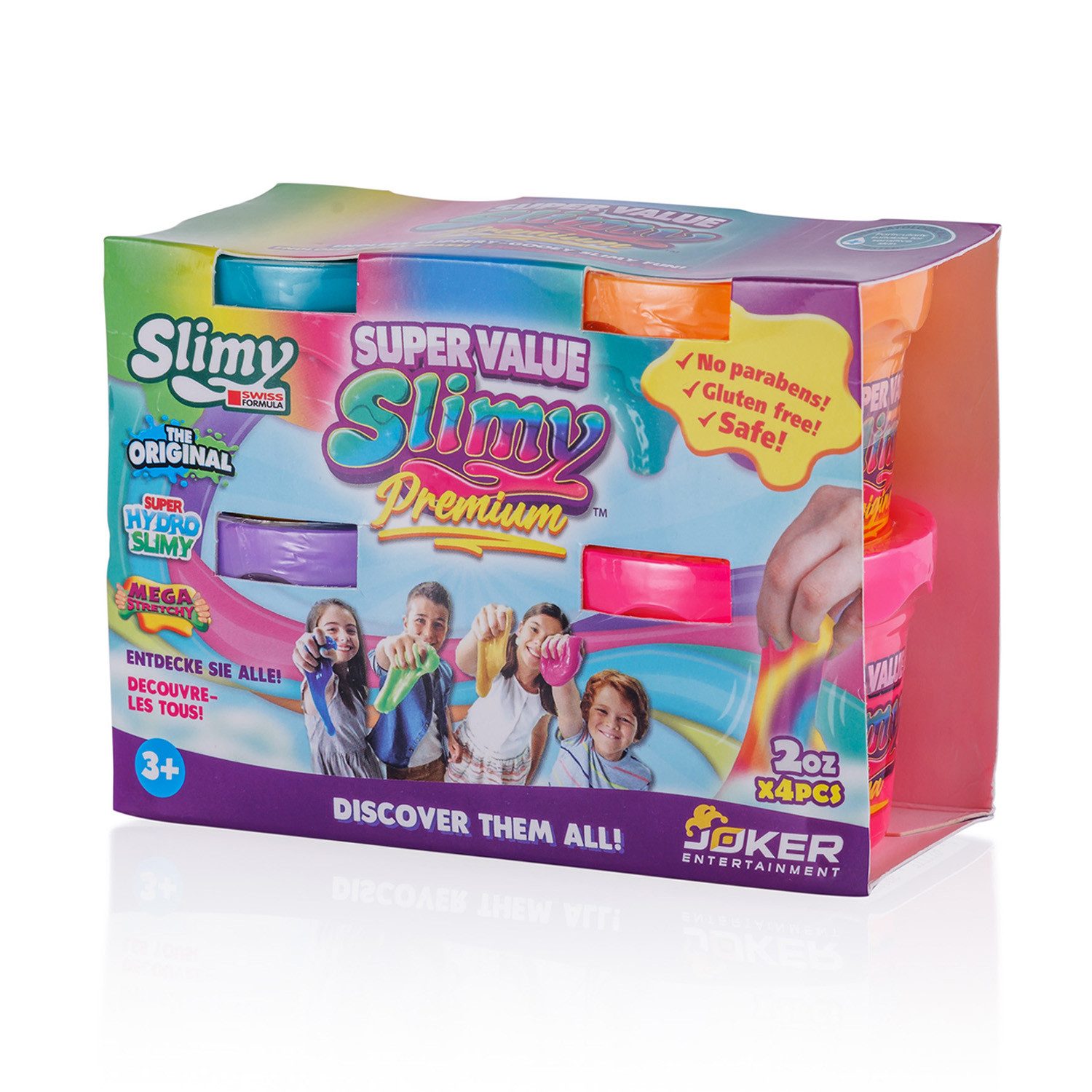 Slimy® Play-Doh Super Value (Original Slimy Slime Set, 1-tlg., mit 3 verschiedenen Spielmassen in 9 Farben), 4er-Pack