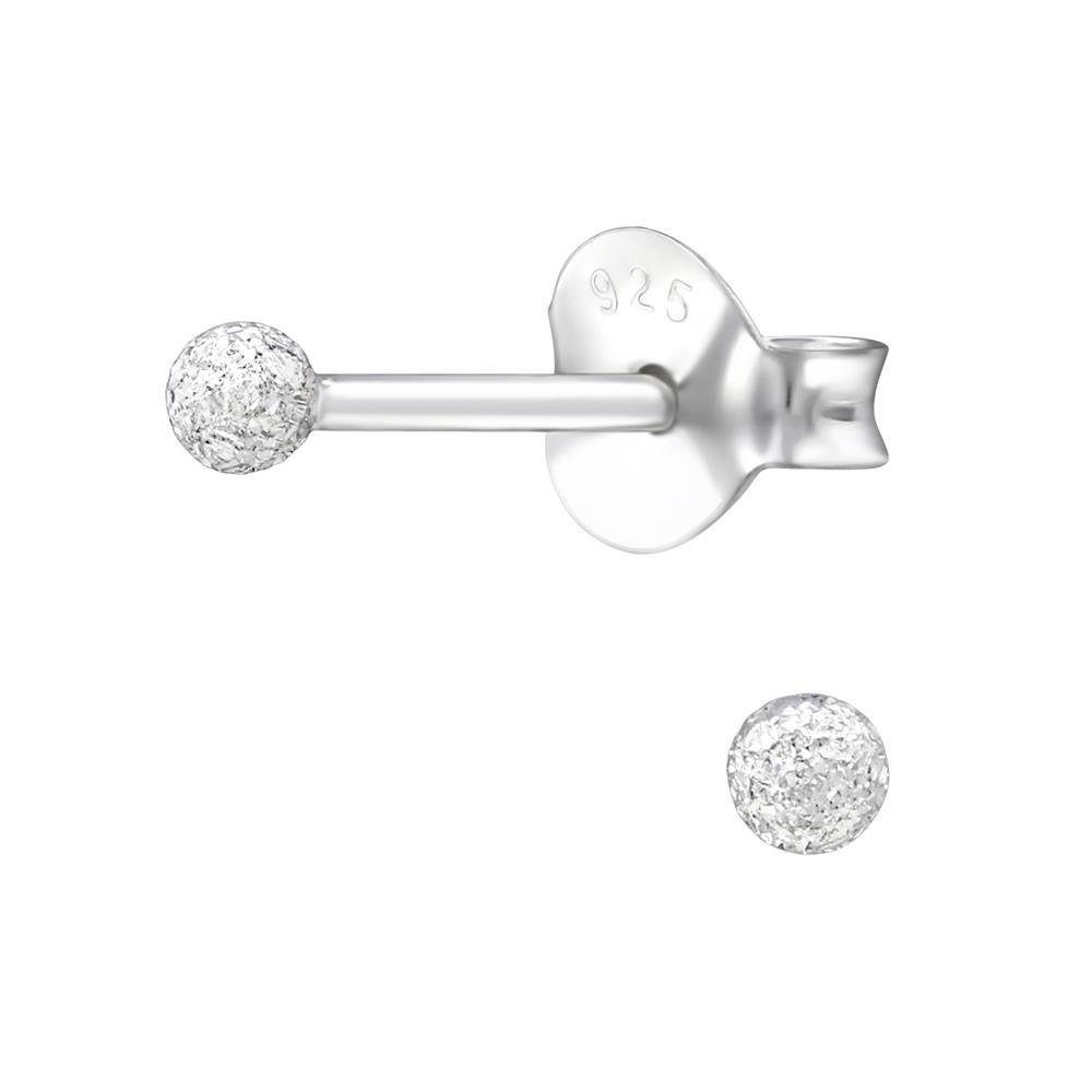 BUNGSA Ohrring-Set Ohrstecker Mini-Kugel 2mm aus 925 Silber Damen (1 Paar (2 Stück), 2-tlg), Ohrschmuck Ohrringe