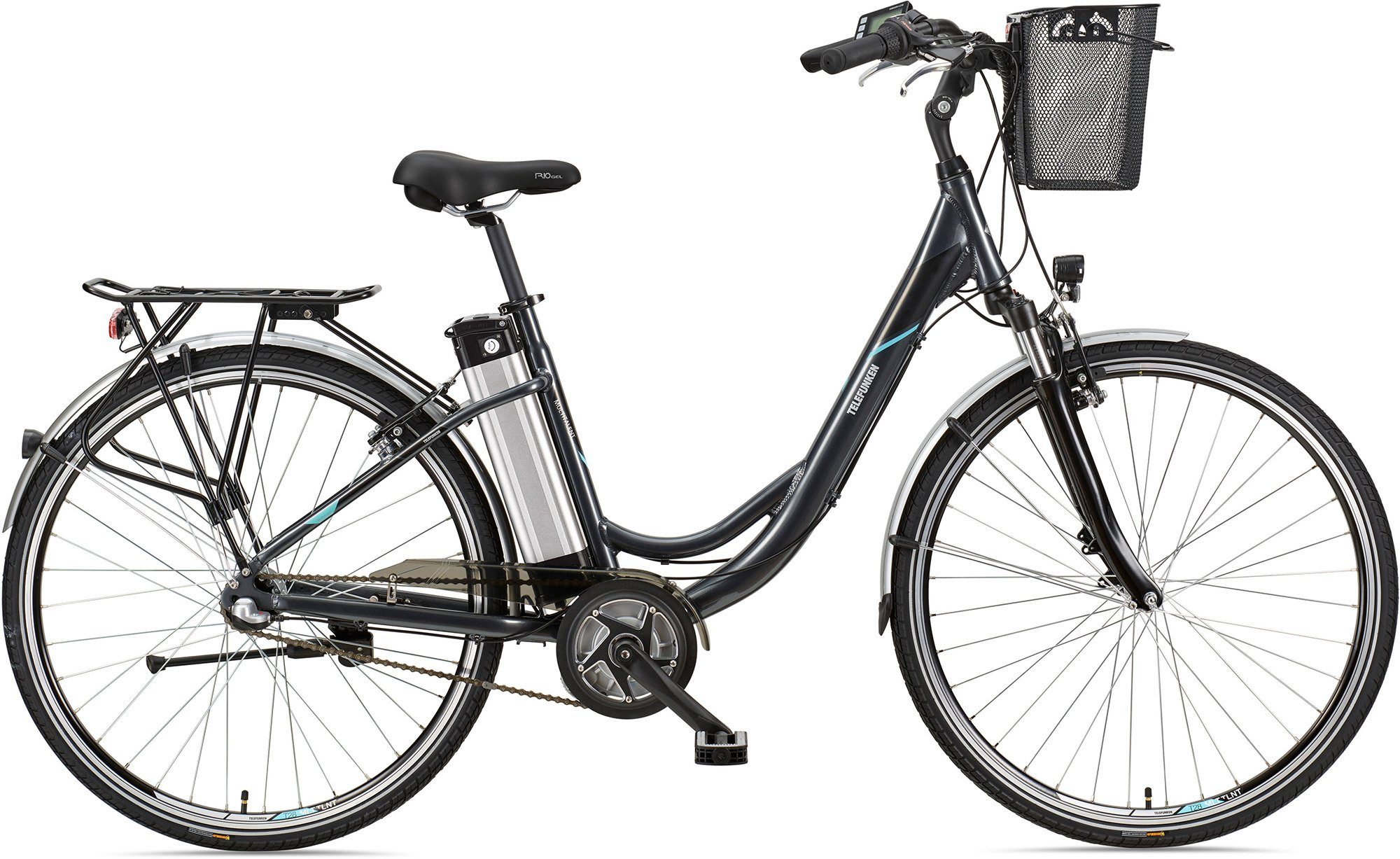 Telefunken E-Bike RC865, Schaltwerk, Damen 3 Shimano Mittelmotor, Wh Akku, Gang Fahrradkorb, ebike Nexus mit Multitalent 374,4 Nabenschaltung