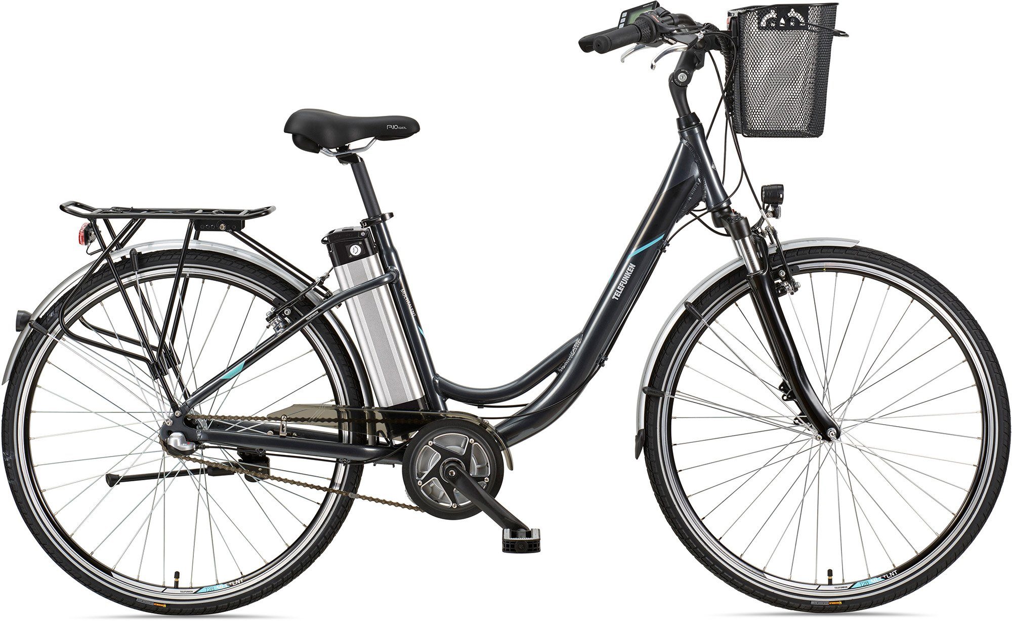 Telefunken E-Bike Multitalent RC865, 3 Gang Shimano Nexus Schaltwerk,  Nabenschaltung, Mittelmotor 250 W, mit Fahrradkorb, ebike Damen
