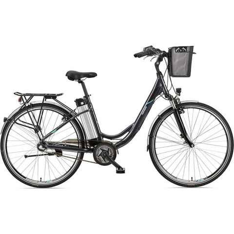 Telefunken E-Bike Multitalent RC865, 3 Gang Shimano Nexus Schaltwerk, Nabenschaltung, Mittelmotor, 374,4 Wh Akku, mit Fahrradkorb, ebike Damen