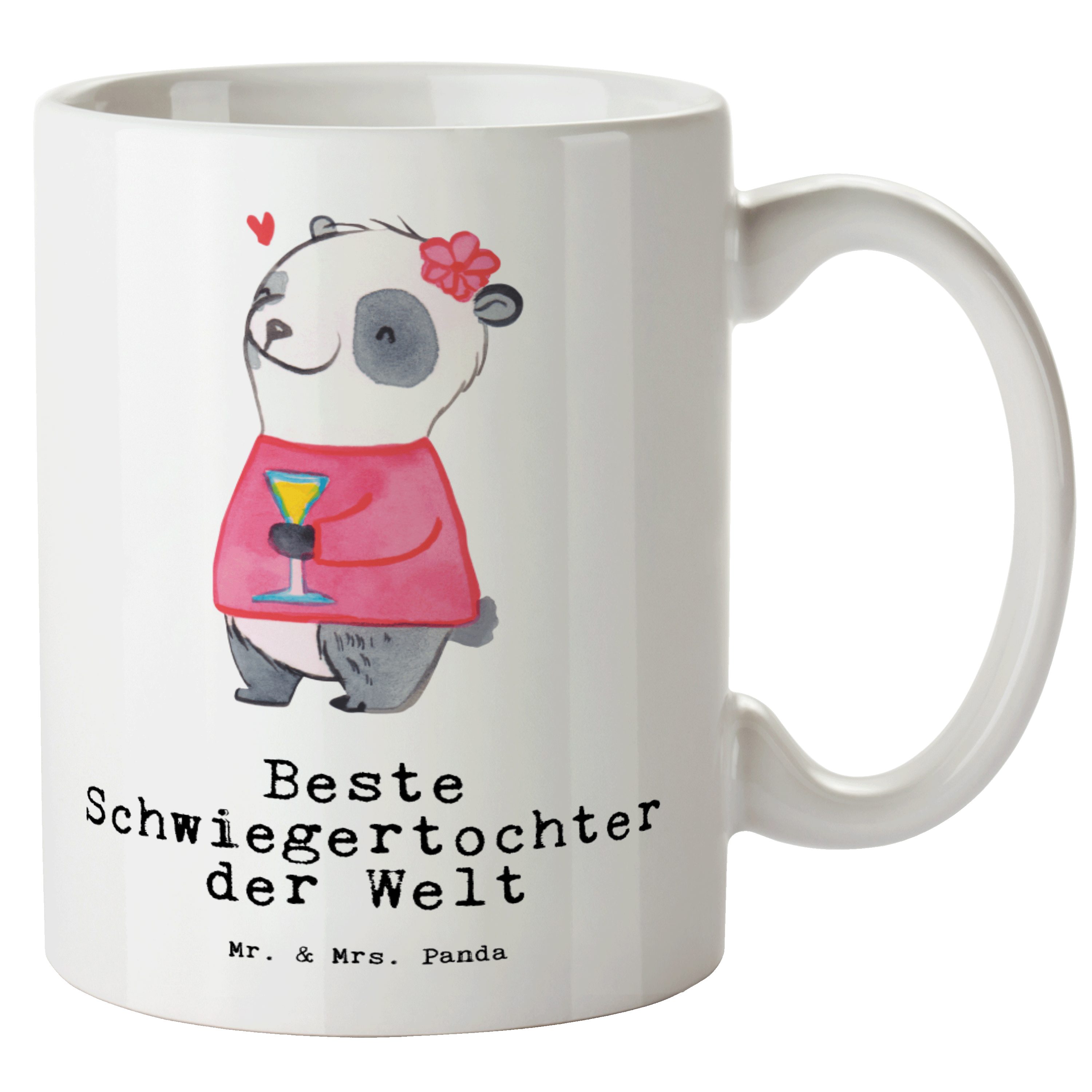 der - Panda Welt Dankeschön, Panda Mrs. Weiß Beste - Mr. Schwiegertochter Geschenk, Keramik Tasse XL & Tasse