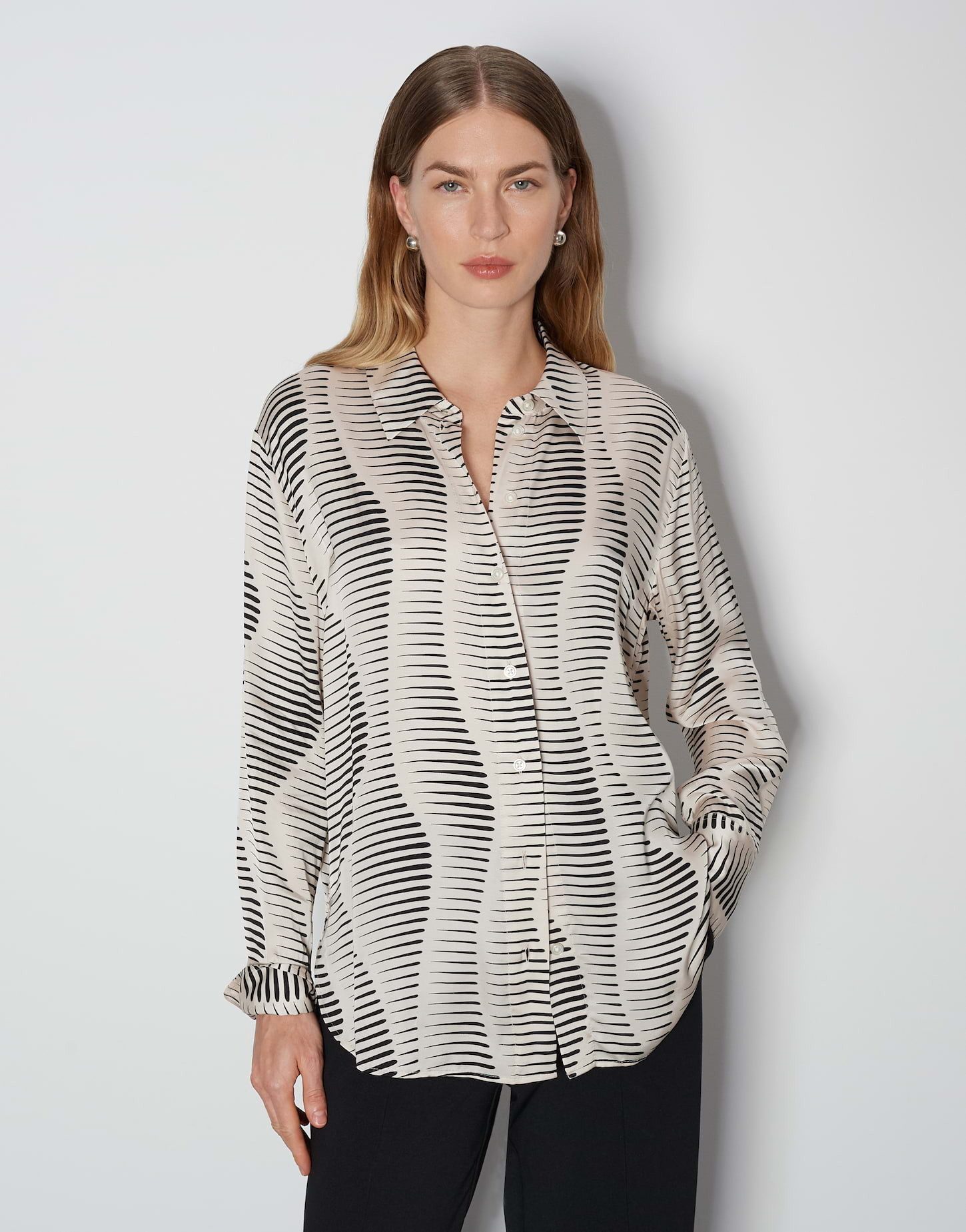 Langarmbluse Oversize Printbluse ZAURYN aus Viskose