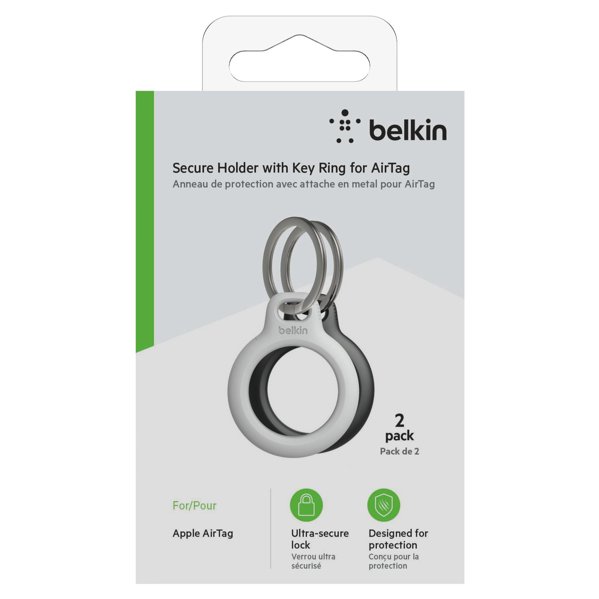 Belkin grau (2-tlg) Secure Schlüsselanhänger Holder (2er-Pack)