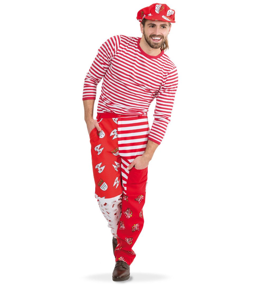 Fries Kostüm Herren Hose Kölle Alaaf Köln Karneval Fasching Party Universal Rot, Hohe Qualität
