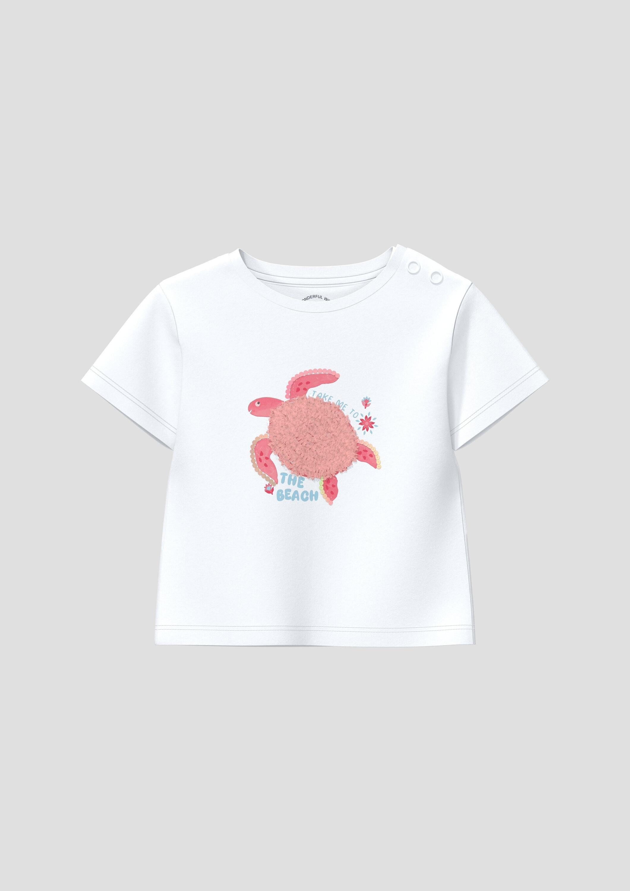 s.Oliver Kurzarmshirt T-Shirt Unisex T-Shirt mit Print und Applikation