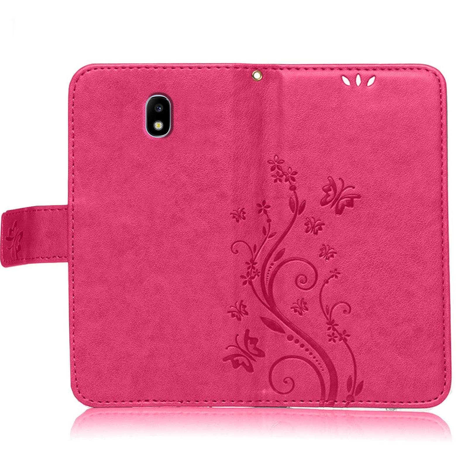 Numerva Handyhülle Bookstyle Flower für Samsung Galaxy J5 2017, Handy Tasche Schutzhülle Klapphülle Flip Cover mit Blumenmuster
