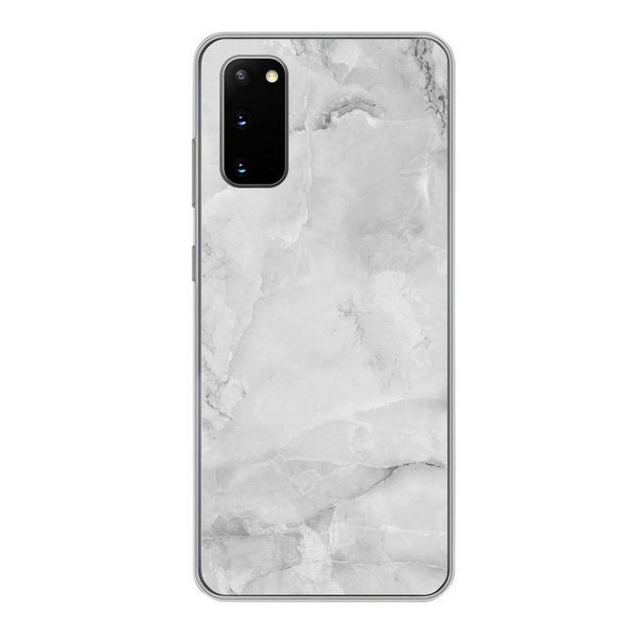 MuchoWow Handyhülle Marmor - Stein - Weiß - Grau - Marmoroptik Phone Case Handyhülle Samsung Galaxy S20 Silikon Schutzhülle