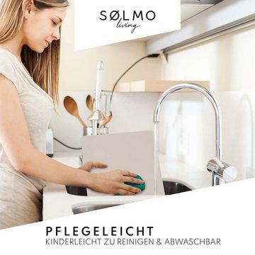 Platzset, DESIGNER TISCHSET AUS PU-LEDER, Sölmo, (4-St., 1 Set mit 4 / 8 Teilen), HITZEBESTÄNDIG & ABWASCHBAR