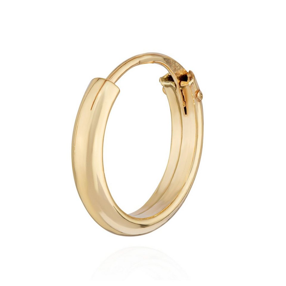 NKlaus Single-Creole Einzel Creole 333 Gelb Gold 8 Karat 10mm Herren  Goldohrring Rund Ohrsc