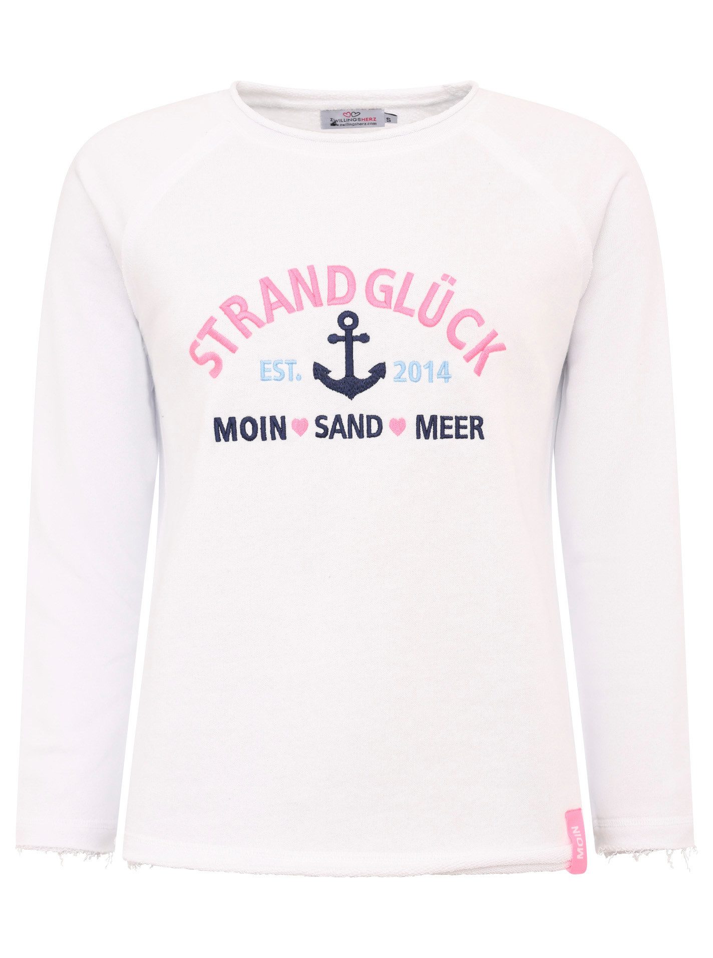 Zwillingsherz Sweatshirt "Strandglück" mit Used-Look Kanten – Bild 3 von 5