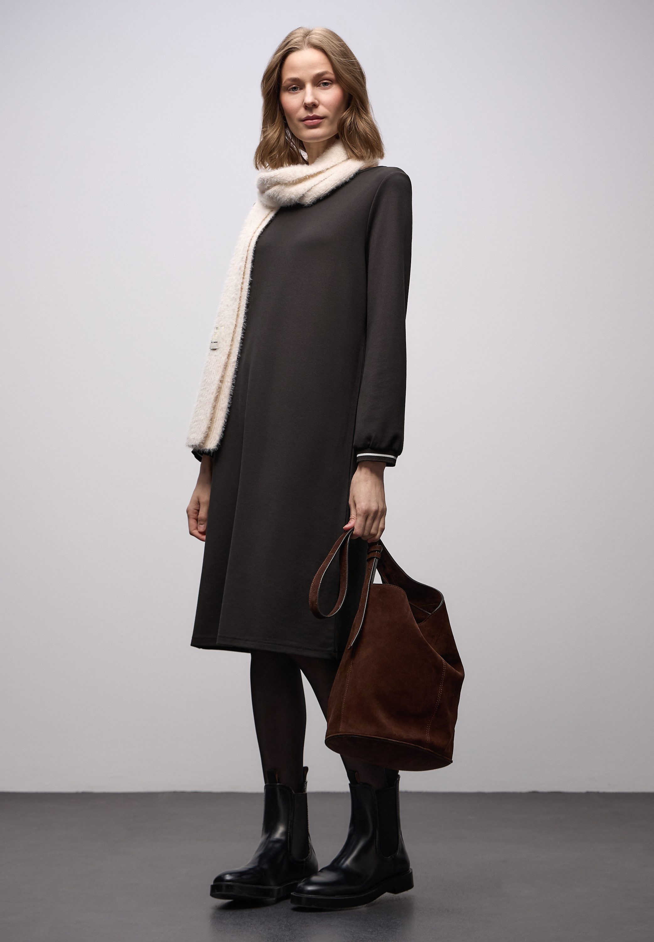 STREET ONE Jerseykleid in Unifarbe