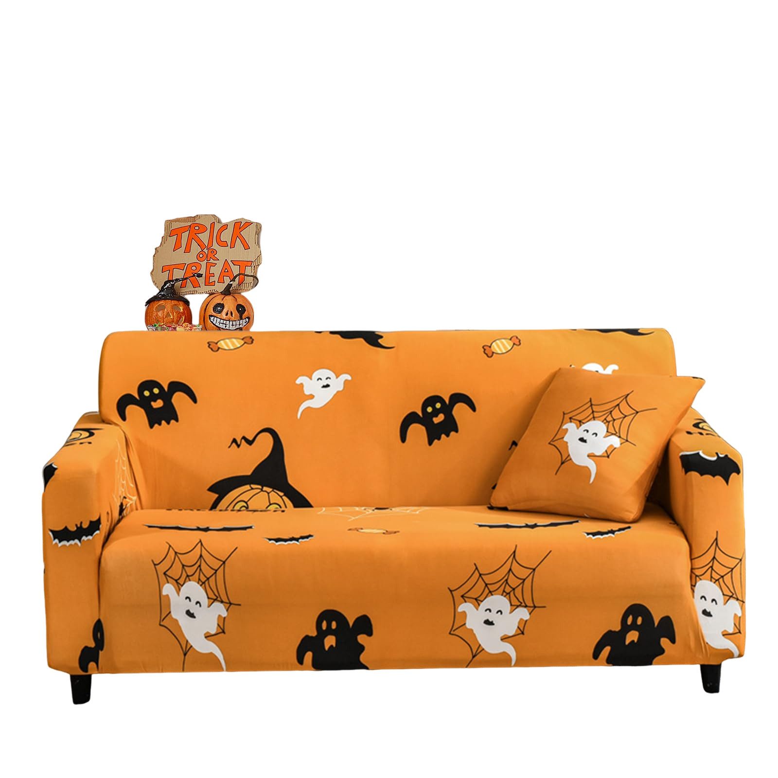 Coonoor Sofahusse Stretch-Sofabezug Elastisch Couch Sesselbezug Halloween, waschbarer Stoff